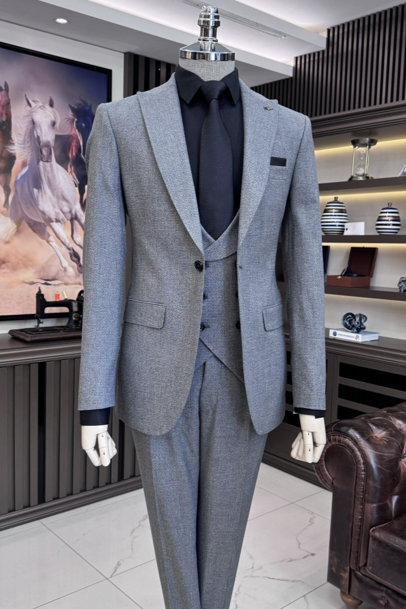 Fromal Gray 3 Pieces Business Suits For Men