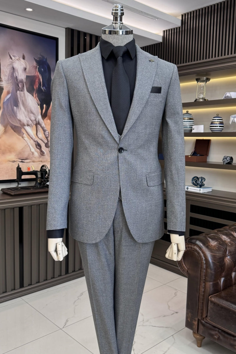 Fromal Gray 3 Pieces Business Suits For Men