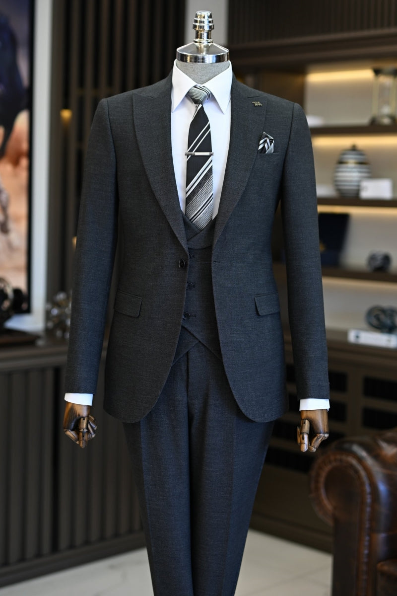 Modern Dark Gray 3 Pieces Business Suits For Men