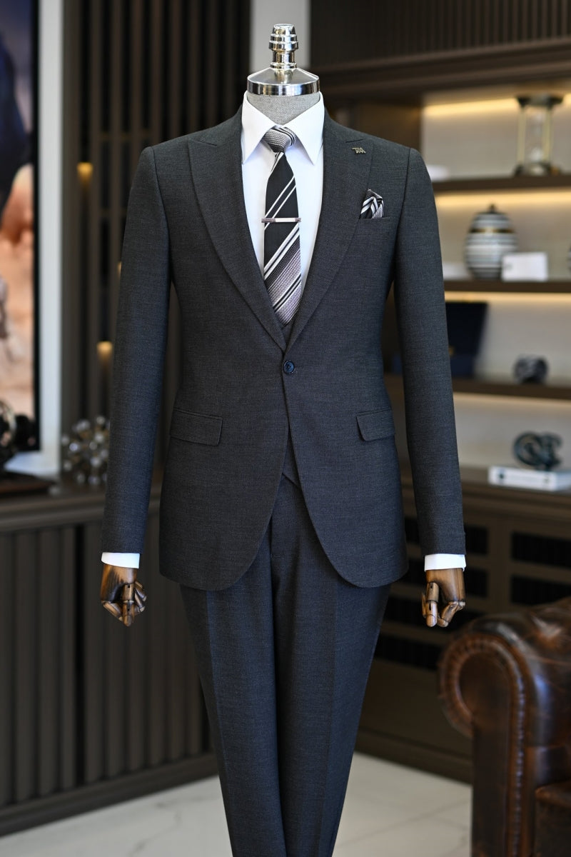 Modern Dark Gray 3 Pieces Business Suits For Men