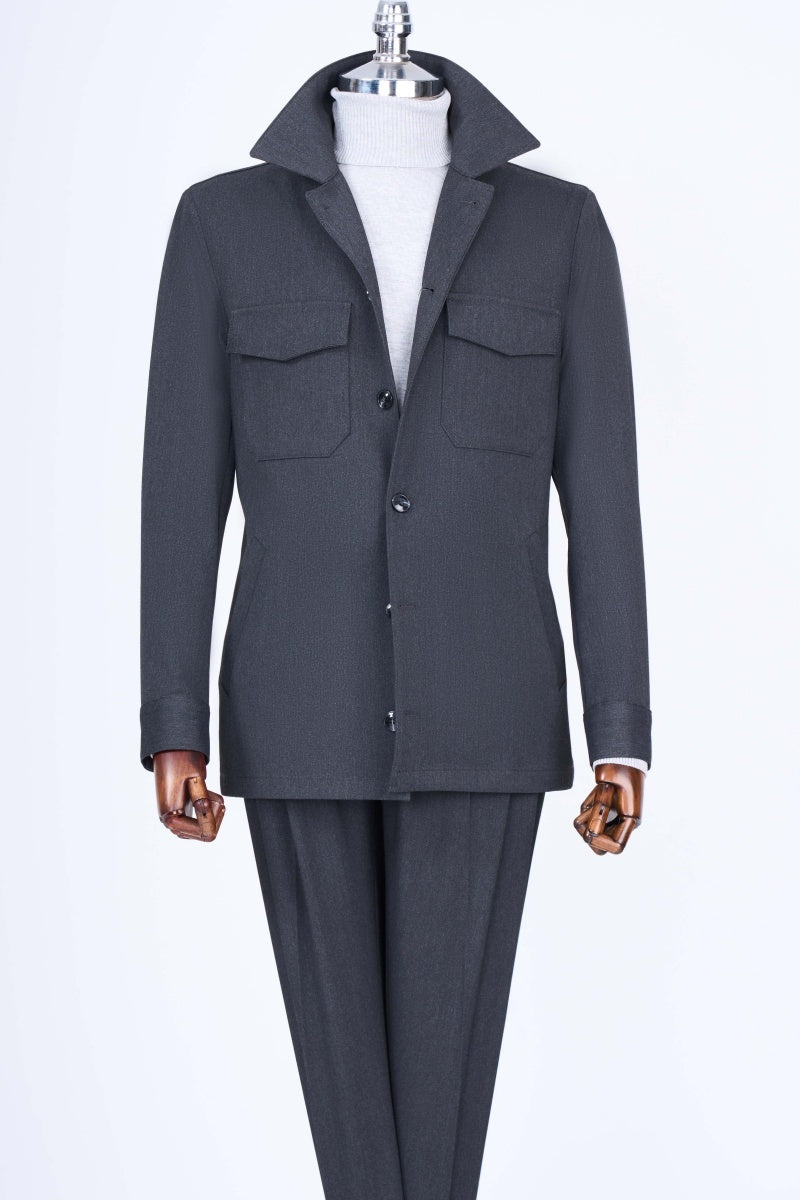 Fashion Dark Gray Notch Lapel Men's Prom Suits
