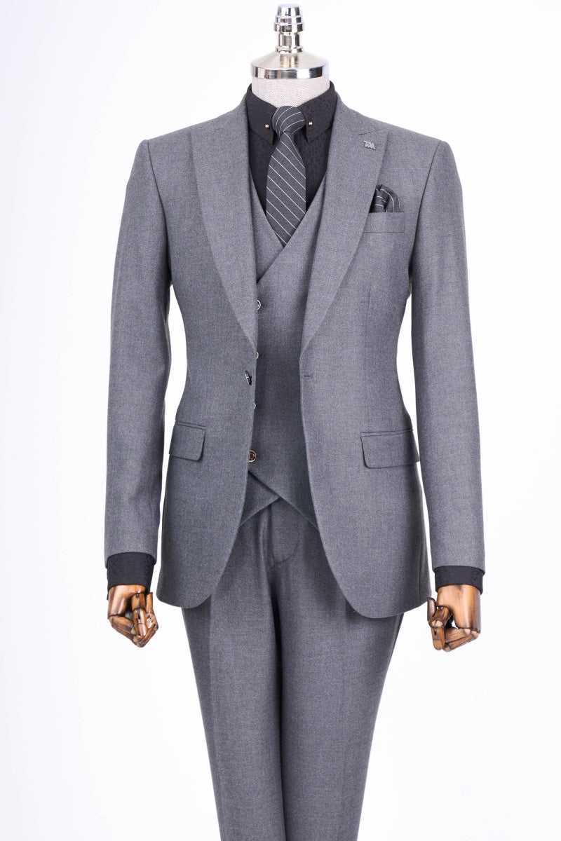 Best Fitted Dark Gray 3 Pieces Business Men Suits