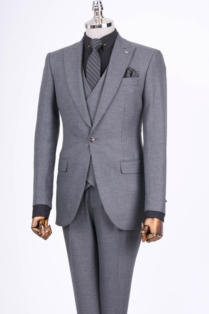 Best Fitted Dark Gray 3 Pieces Business Men Suits