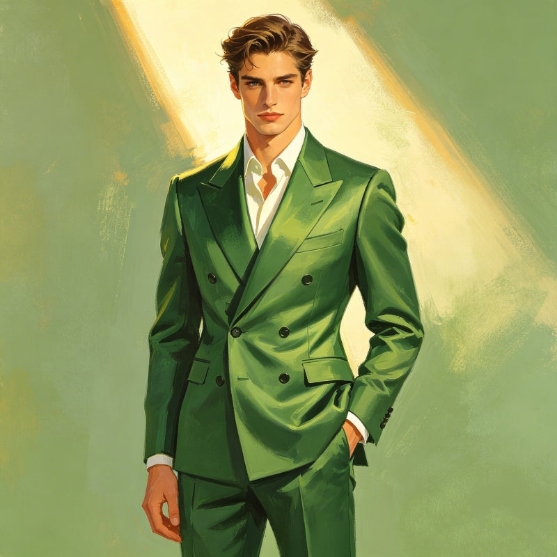 Different Shades of Green Suit Styling