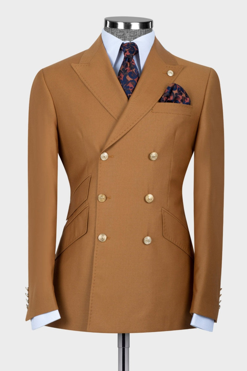 Chic Brown Popular Double Breasted Formal Men Suits