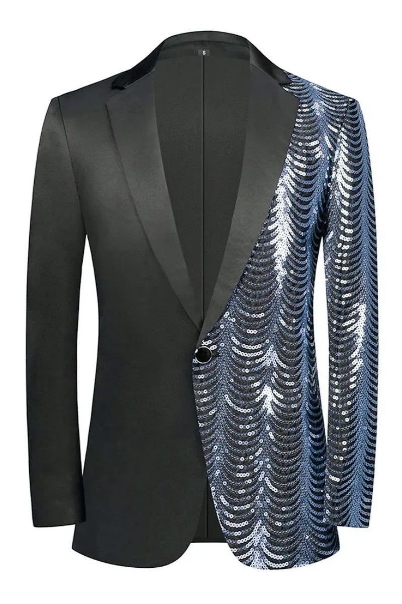 Stylish Luxury Sequins Shawl Lapel Men's Blazer