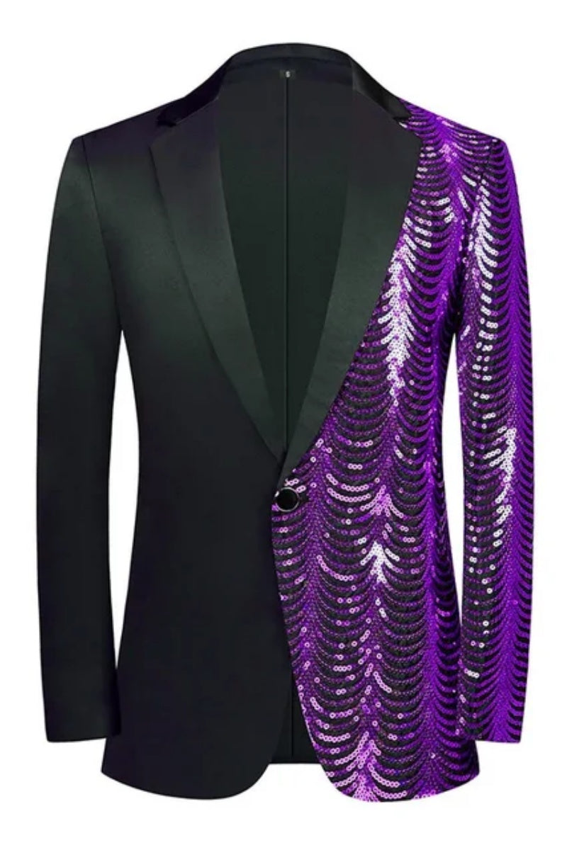 Stylish Luxury Sequins Shawl Lapel Men's Blazer