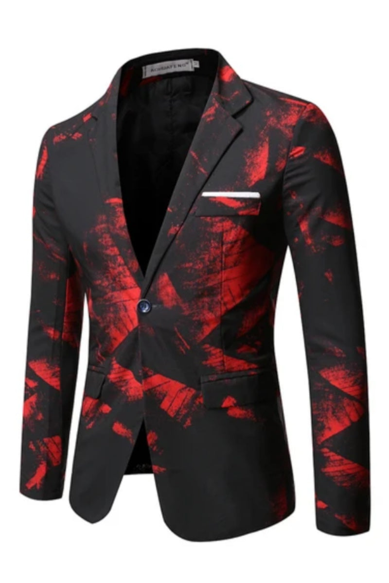 Stylish Men Patterning Printed Slim Fit Jacket