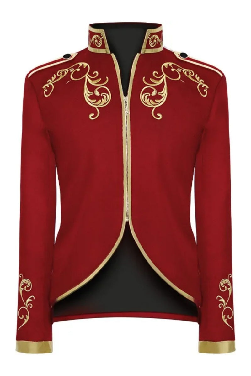 Punk Retro Tailcoat Prince Gold Embroidery Blazer
