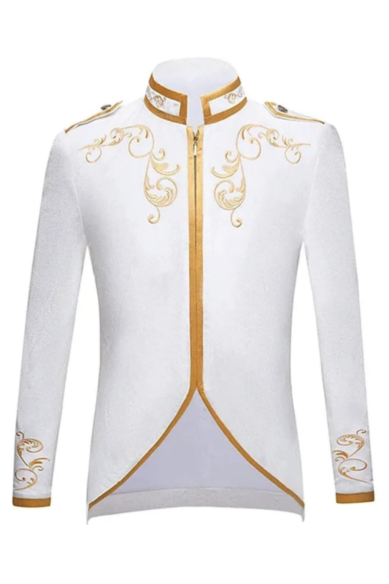Punk Retro Tailcoat Prince Gold Embroidery Blazer