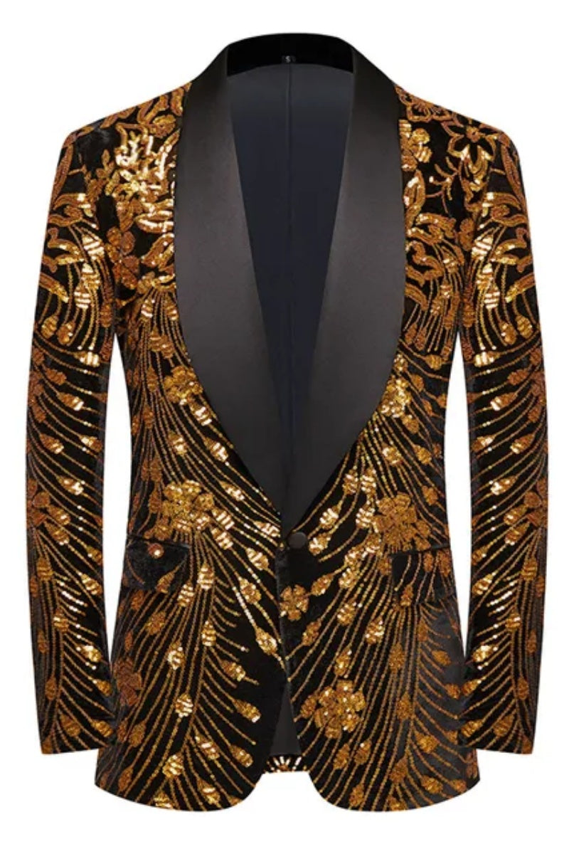 Luxury Paisley Floral Colorful Sequin Men's Jacket