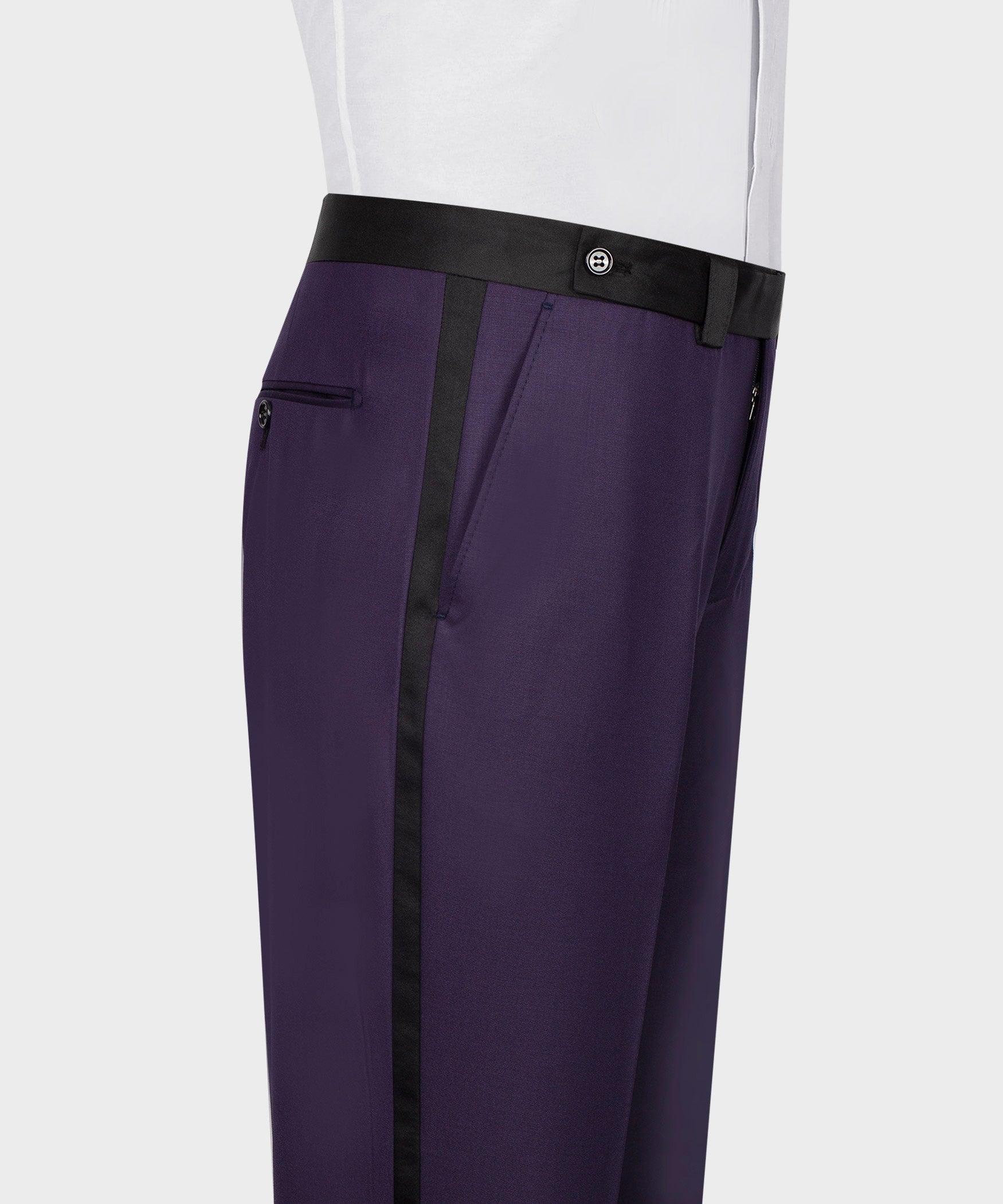 Deep Purple Popular Shawl Lapel Wedding Suits With Waistcoat