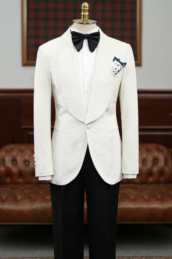 Classical White Shawl Lapel Wedding Suits For Men