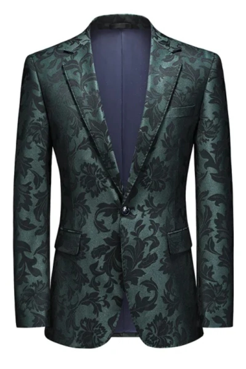 Casual Slim Fit One Button Floral printing Men's Jacket