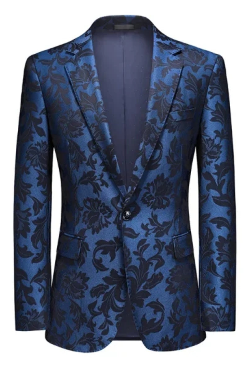 Casual Slim Fit One Button Floral printing Men's Jacket