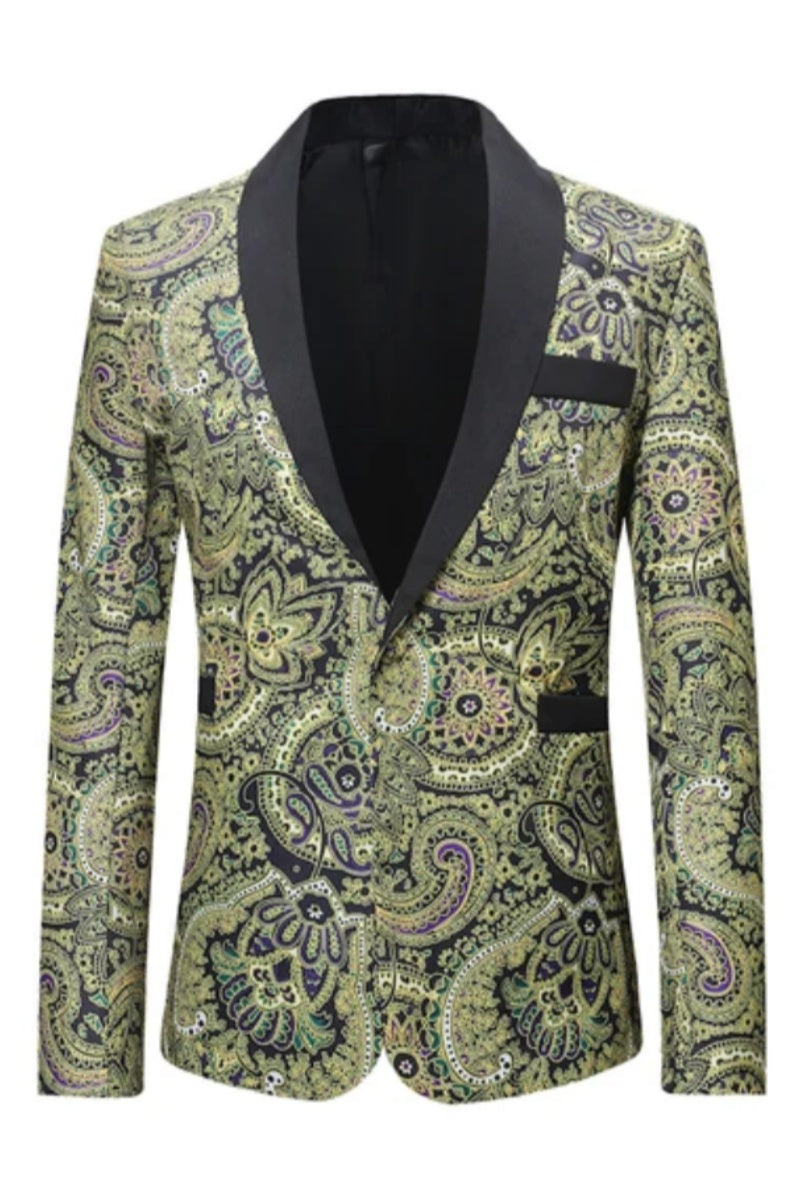 Luxury Floral Printed Casual Men's Jacket