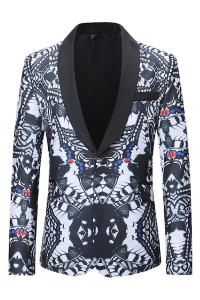 Trendy Floral Printed Slim Fit Men Blazer
