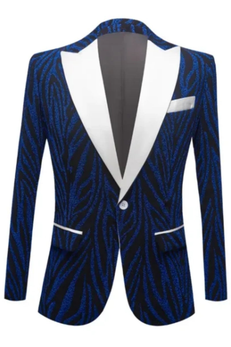 Stylish Striped Peaked Lapel Film Fit Men’s Blazer