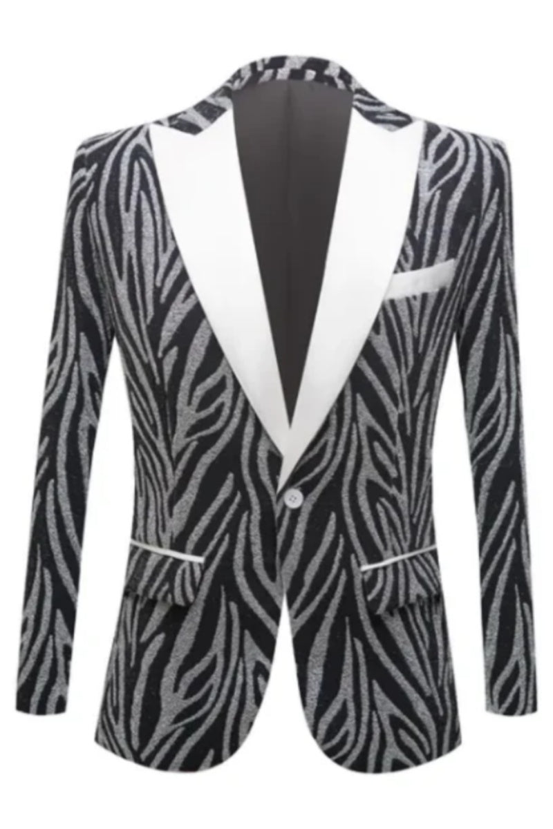 Stylish Striped Peaked Lapel Film Fit Men’s Blazer