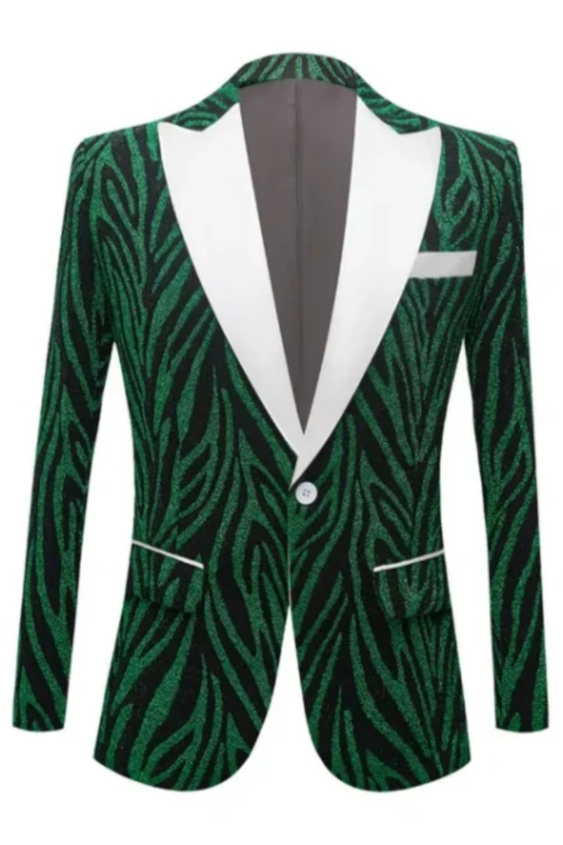 Stylish Striped Peaked Lapel Film Fit Men’s Blazer