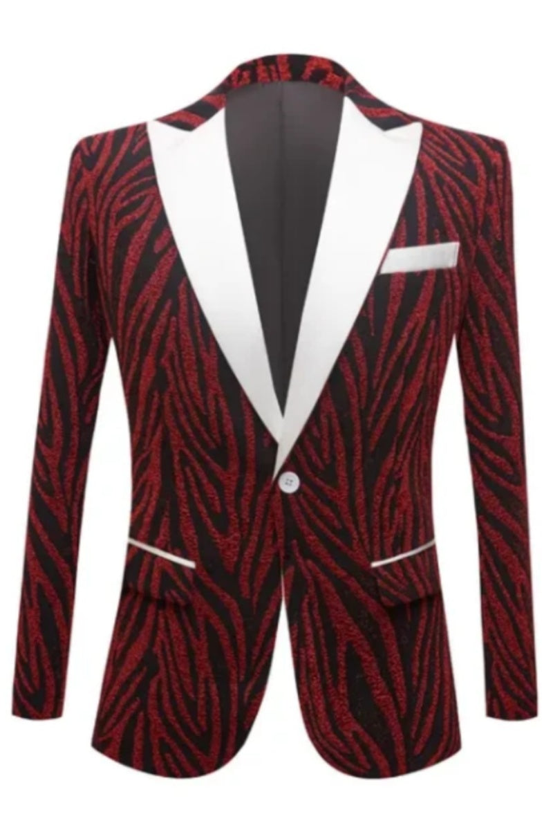 Stylish Striped Peaked Lapel Film Fit Men’s Blazer