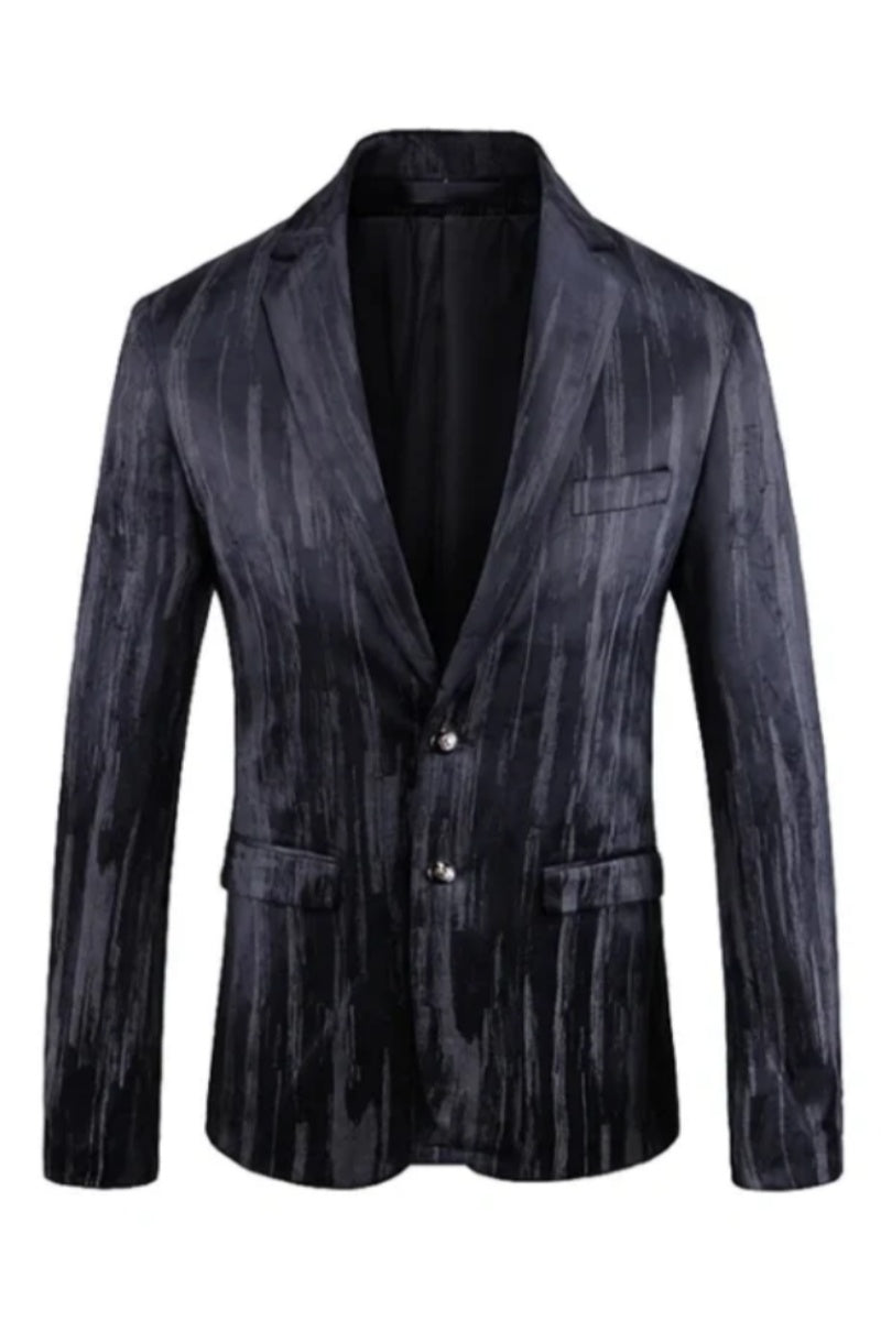 Stylish Striped One Button Print Blazers For Men