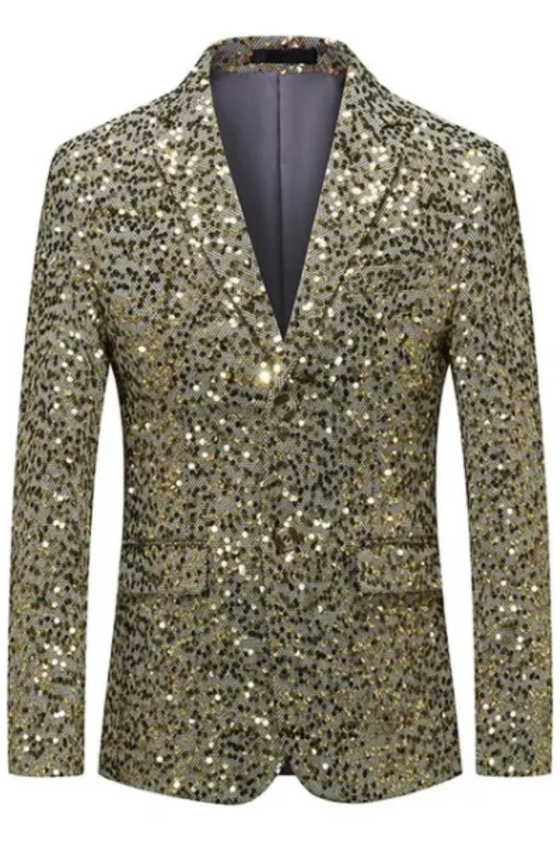 Sparkly Sequins Slim Fit Men's Blazer