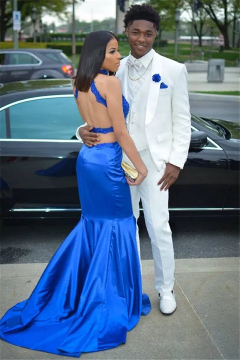 Modern White Shawl Lapel Prom Men Suits With Waistcoat