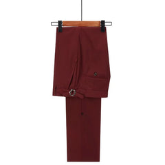 Glamorous Burgundy Double Breasted Peaked Lapel Prom Suits