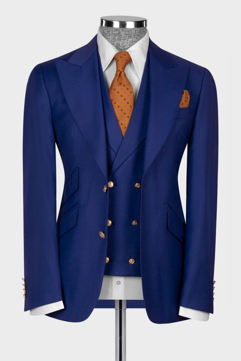 Glamorous Royal Blue 3 Pieces Formal Suits For Men