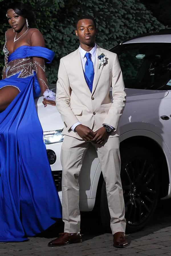 Handsome Off-White 3 Pieces Notched Lapel Prom Men Suits