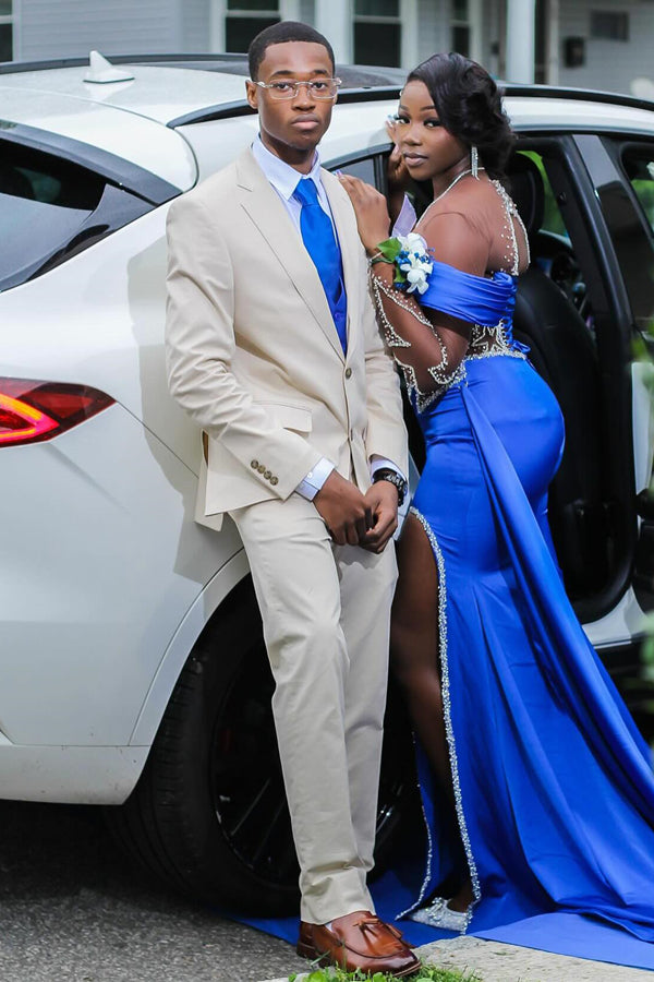 Handsome Off-White 3 Pieces Notched Lapel Prom Men Suits