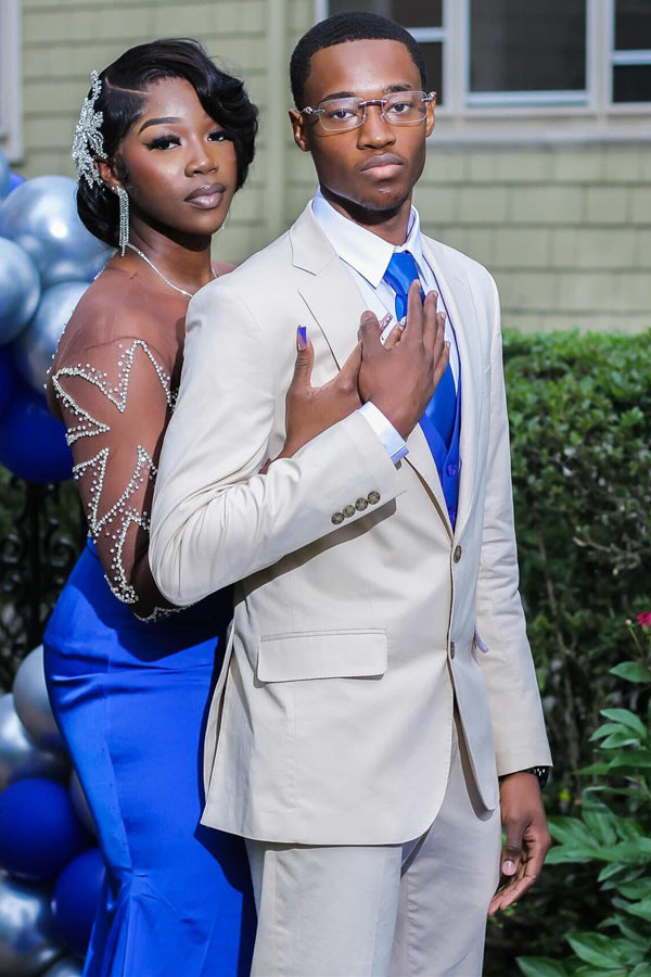 Handsome Off-White 3 Pieces Notched Lapel Prom Men Suits