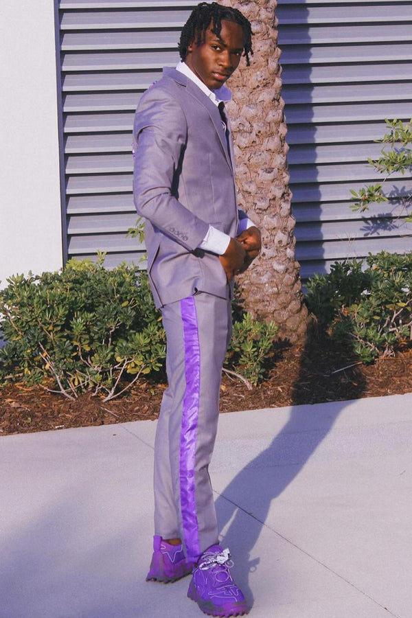 Cool Purple Notched Lapel Prom Men Suits