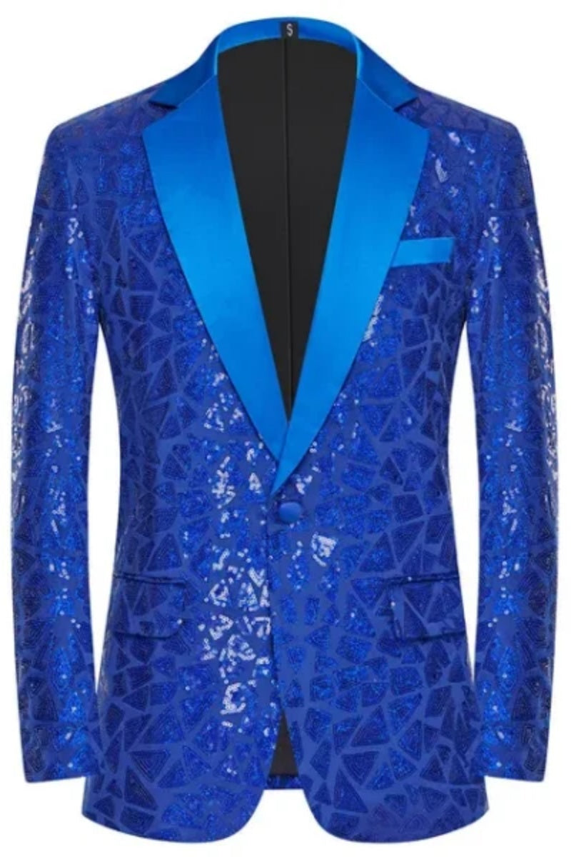 Sparkly Men’s Triangle Sequin Blazer