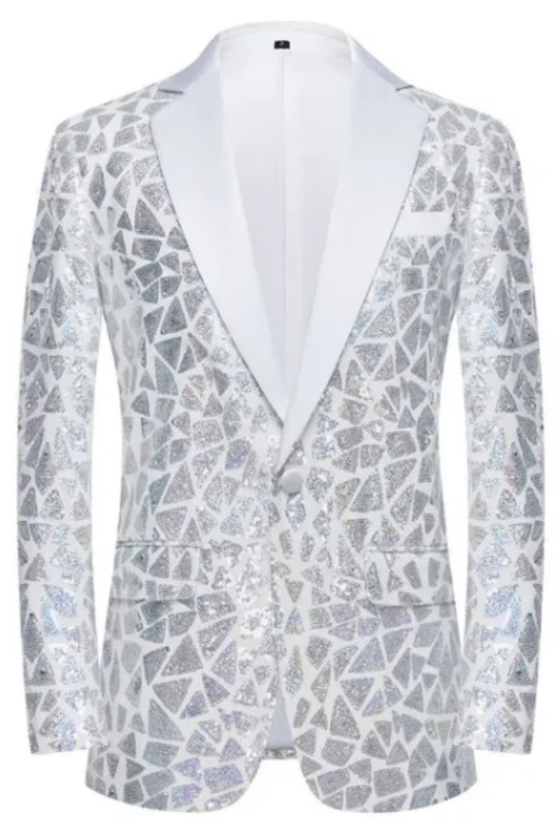Sparkly Men’s Triangle Sequin Blazer
