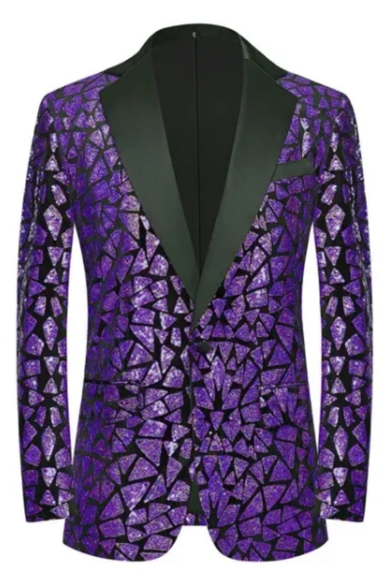 Sparkly Men’s Triangle Sequin Blazer