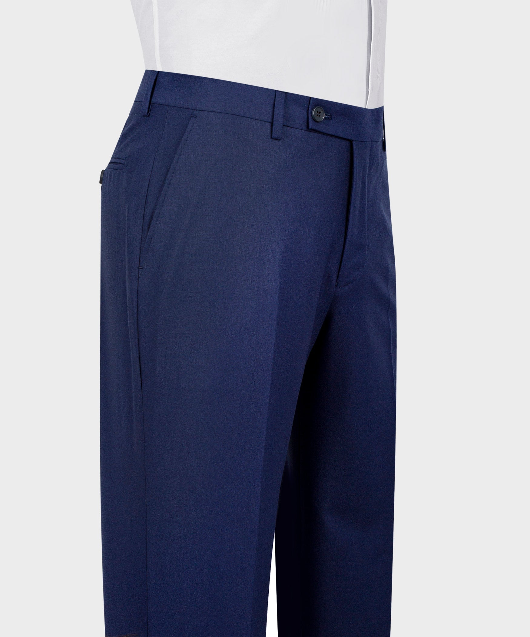 Navy Blue Double Breasted With 3 Slant Pockets Men's Formal Suits