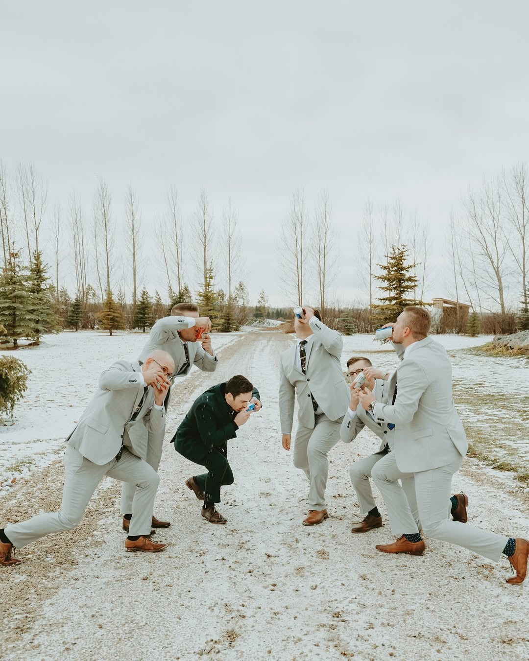 Modern Light Gray Slim Fit Notched Lapel Wedding Groomsmen Suits