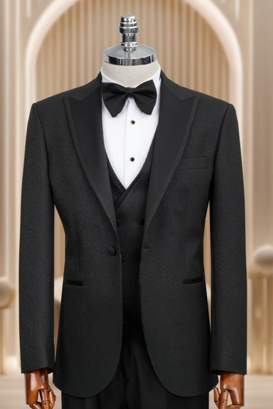 New Arrival Classic Black 3 Pieces Slim Fit Wedding Suits For Men