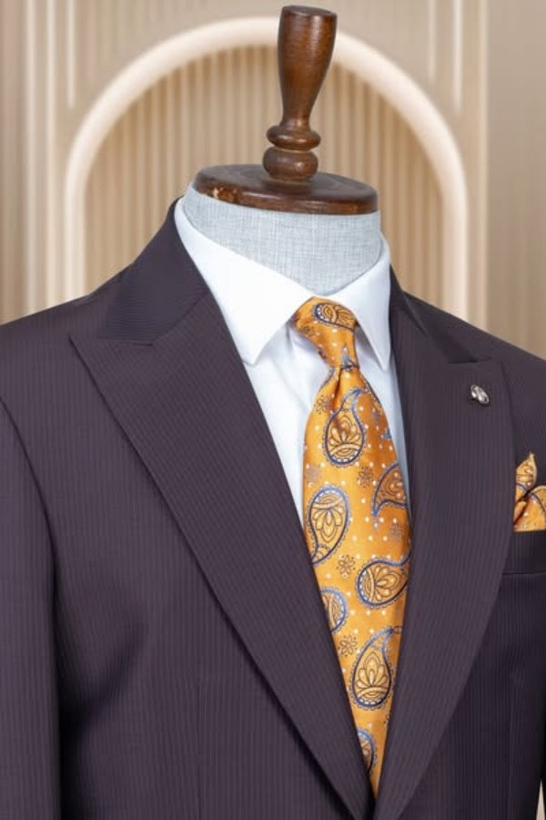 Glamorous Chocolate Pinstriped Big And Tall Business Men Suits