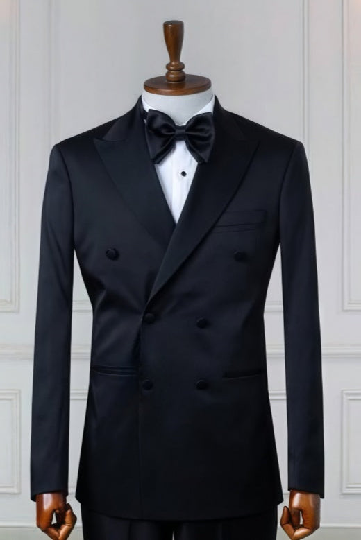 Bespoke Black Double Breasted Best Fitted Wedding Suits