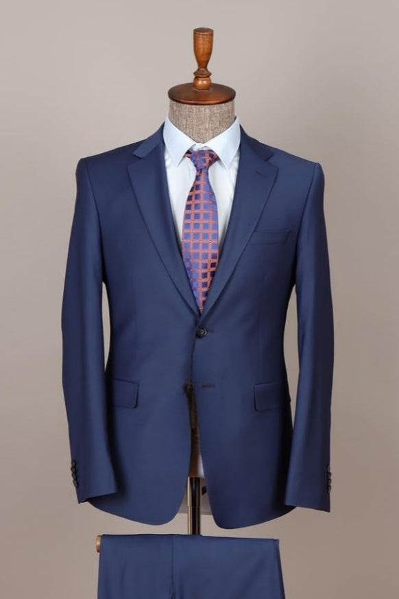 New Arrival Dark Blue Notched Lapel Men's Business Suits