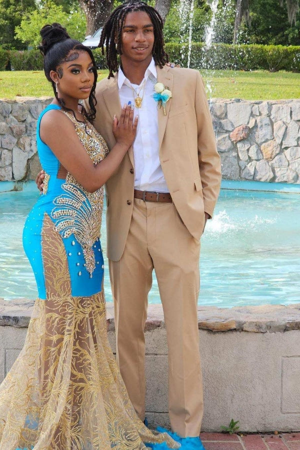 Cool Khaki New Arrival Notched Lapel Prom Men Suits