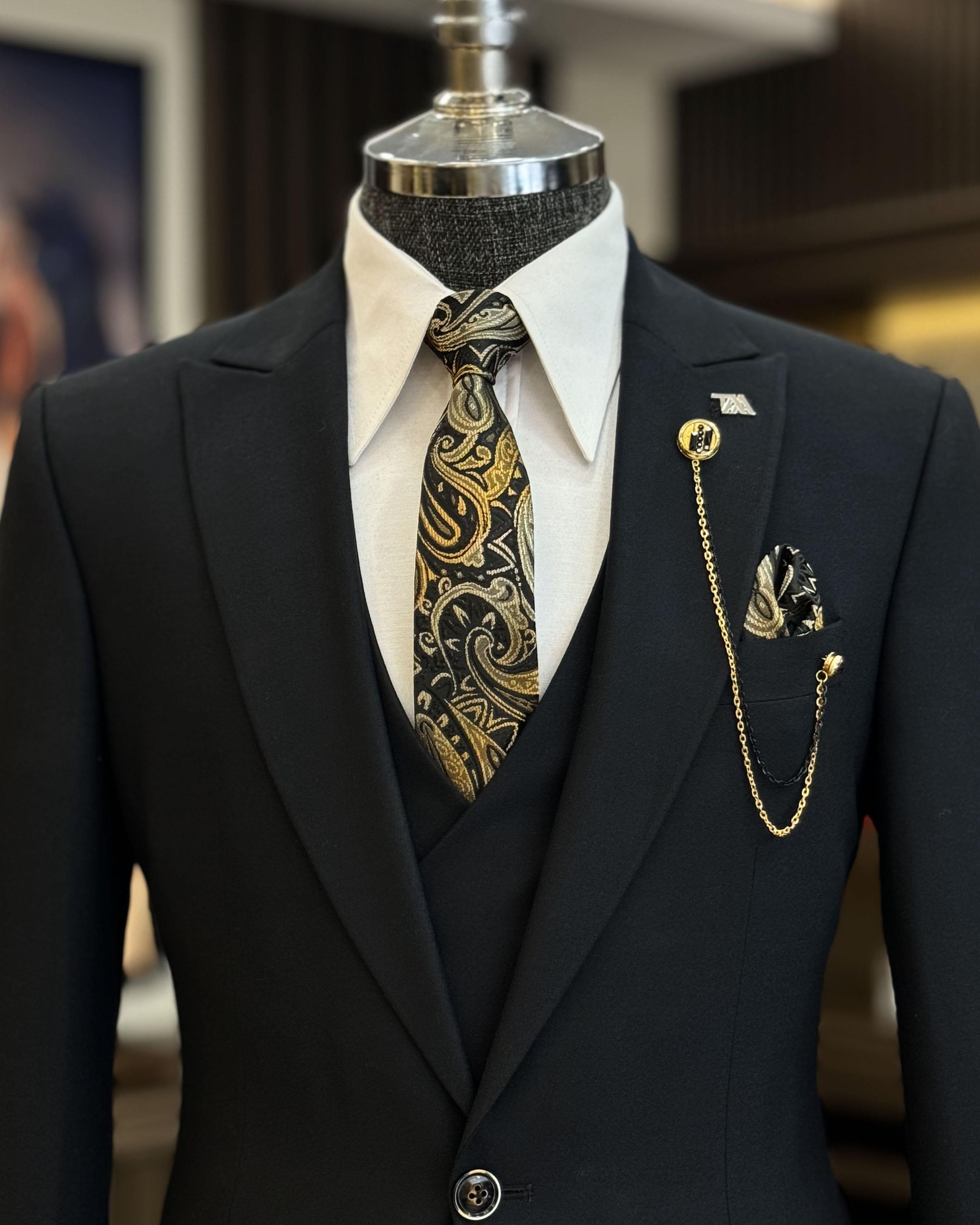 Classic Black Newest 3 Pieces Men’s Business Suits