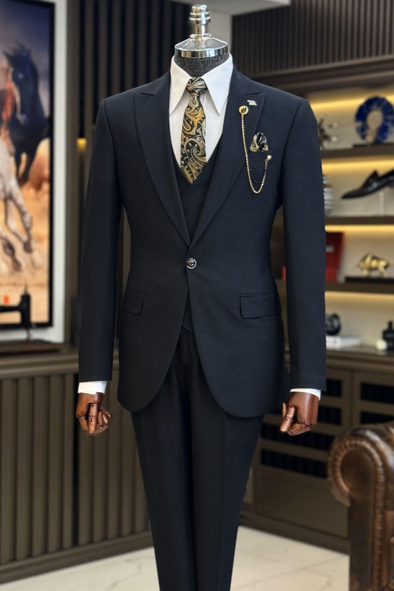 Classic Black Newest 3 Pieces Men’s Business Suits