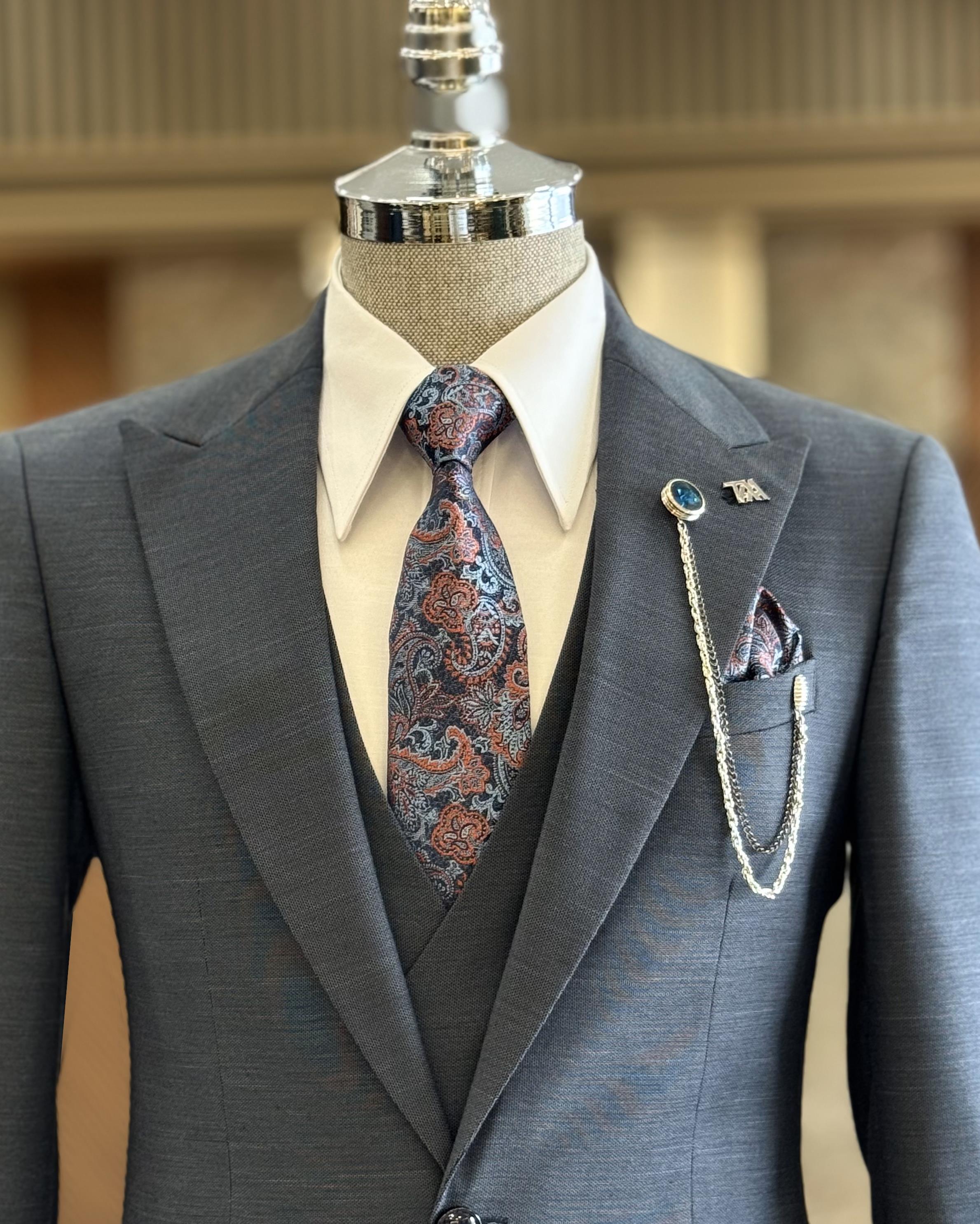 Stylish Blue Newest 3 Pieces Men Formal Suits