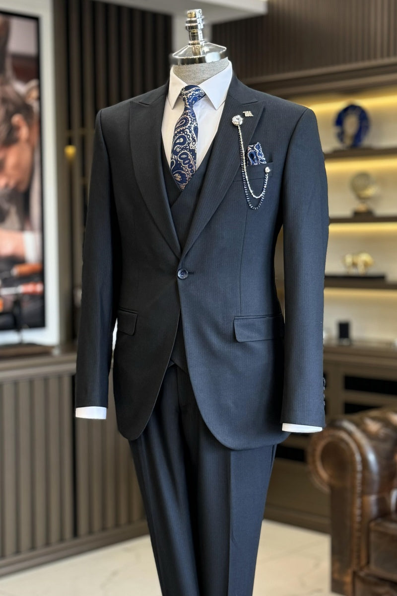 Dark Gray Newest Fashion 3 Pieces Business Suits