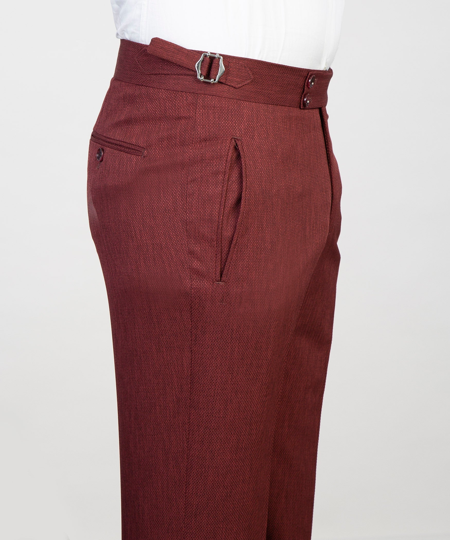 Deep Red Bespoke Peaked Lapel Prom Suits With Waistcoat