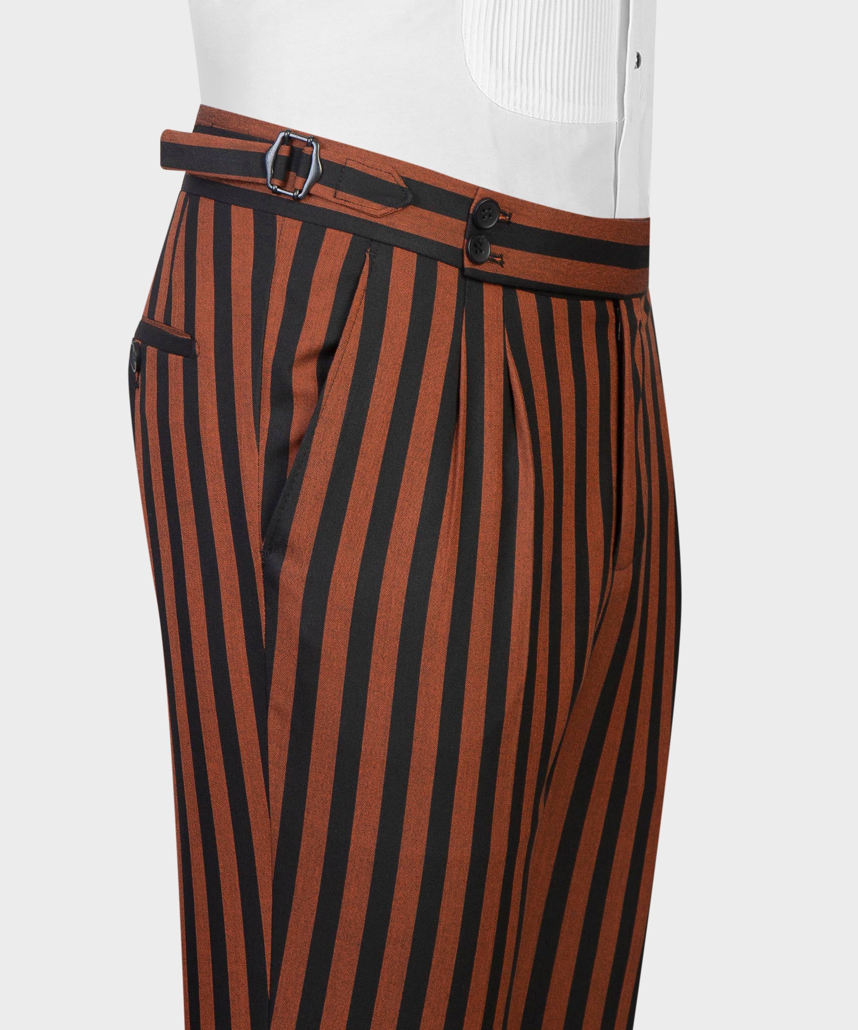 Newest Black And Brown Stripe Notched Lapel Prom Suits